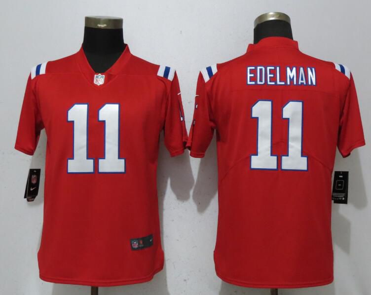 Women New England Patriots #11 Edelman Red Vapor Untouchable Player Nike Limited NFL Jerseys->chicago bears->NFL Jersey